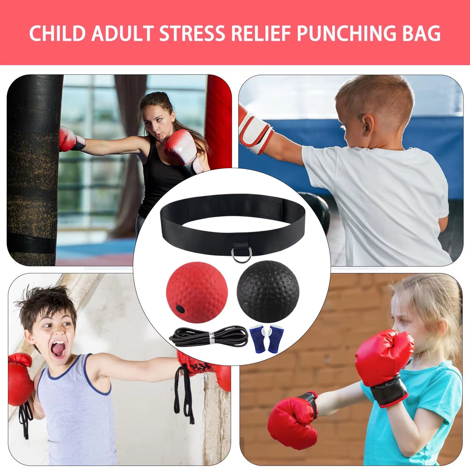 Elastic Headband and Black Light Ball Headbandstyle Boxing Speed Ball for Adult Children'Ssports Rebound Reaction Balls